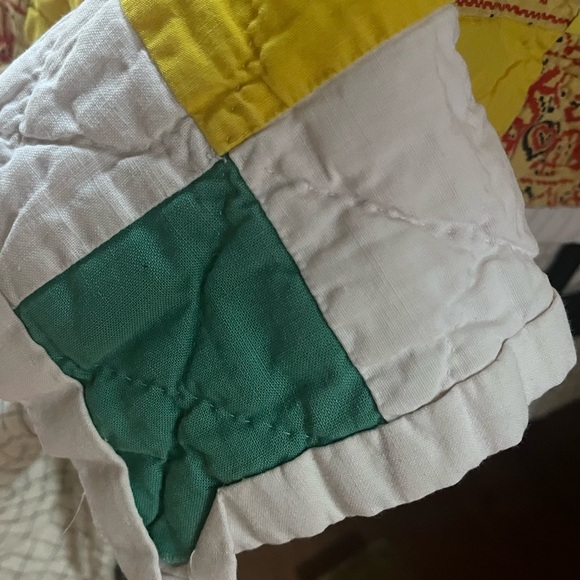 Handmade Patchwork Quilt Full Queen 87x73 Vintage Cotton Bedspread - Picture 5 of 7